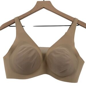 Knix Revolution Shadow Mesh Bra Warm Sand Beige Women XL Wireless Stretch V-Neck